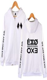 Women039s Hoodies Sweatshirts Kpop EXO Zipper Sweatshirt Cool College Stylish 2022 AutumnWinter Casual Fashion3997672