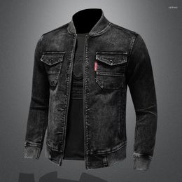 Men's Jackets 2024 High-quality Corduroy Baseball Jacket Denim Top Fashion Retro Collar Embroidered Slim