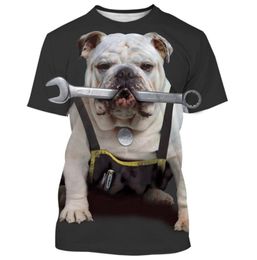 Animal French Bulldog 3D Print Tshirts Men Women Summer Fashion Casual ONeck Short Sleeve Harajuku Streetwear Oversized Tops 220605430421