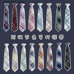 Neck Ties Janese jk tie female free lazy college style shirt uniform accessories small things student school uniform plaid tie male L240313