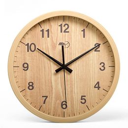 12 Inch Round Wall Clock Wooden Modern Design Antique Wooden Wall Clock Big Home Christmas Home Decoration Accessories Needle325g