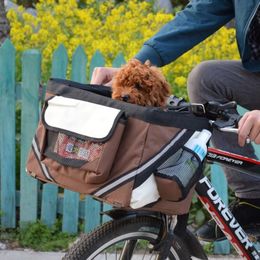 2 In 1 Pet Bicycle Carrier Shoulder Bag Puppy Dog Cat Small Animal Travel Bike Seat For Hiking Cycling Basket Accessories220c