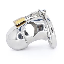 NEW Metal Chastity Device Belt penis cage Cock Cage with Lock Sex Cock Ring CBT Devices BDSM bandage toys for men Grey