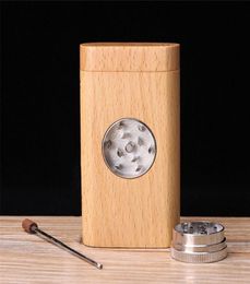 Natural Wood Dugout With One Tube Portable Herb Cigarette Tobacco Storage Box Wood Grinder Holder Smoking Accessories CCA12246 10p6131779