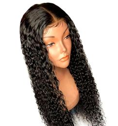 Curly Lace Front Human Hair Wigs For Women Natural Black 13x4 Brazilian Remy Wig Pre Plucked With Baby Hair Bleached Knots5640740