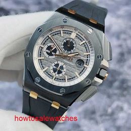 Antique AP Wrist Watch German Limited Edition Of 300 Epic Royal Oak Offshore 26415CE Black Ceramic Material Timing Function Automatic Mechanical Mens Watch 44mm