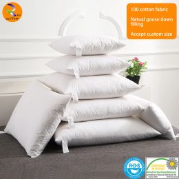 Cushion Easyum 30*50/40*40/45*45/50*50cm 100% Cotton Goose Down Feather Chair Sofa Back Cushion Pad Bed Pillow