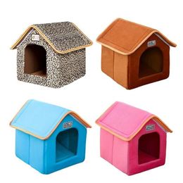 Kennels Foldable Pet House Bed Nest With Mat Soft Winter Dog Puppy Sofa Cushion Kennel Dogs Cat F sqckfJ sports20102949