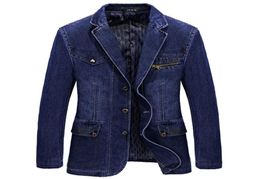 Brand Men039s Denim Blazer Male Jacket Coat Autumn Spring Slim Fat Cotton Casual Suit Jackets Coat Men Blazer Masculino 3XL 2009636912