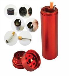 Metal Herb Grinder Allinone Dugout Grinder all in One Grinder Stash and One hitter Cigarette Case Holder Aluminium Pocket Cigaret7701018