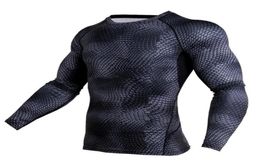 New 3D Printed Tshirts Men Compression Shirt Thermal Long Sleeve T Shirt Mens Fitness Bodybuilding Skin Tight Quick Dry Tops MX201120470