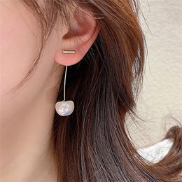 Stud Earrings Korean Fashion Simple Mermaid Ji Pearl Cherry For Women Girls Personality Creative Trend Temperament All-match Jewelry