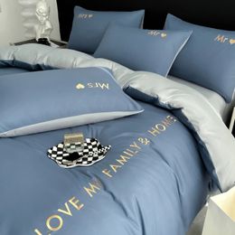 Nordic Luxury Egyptian Cotton Bedding Set King Queen Double Twin Size with Sheet Duvet Cover Pillowcases 12 People Bed Linens 240306