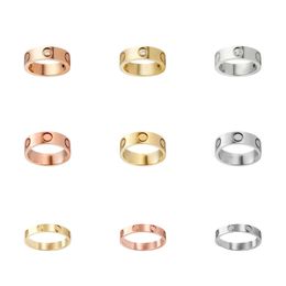 Kobiety Pierścienie miłosne Pierścień Pierścień Para biżuteria Titanium Stal z diamentami swobodny moda