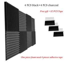 12'' 12'' 1'' inches Wedge Acoustic Foam with Adhesive Tape 8 PCS Soundproof Panels173J