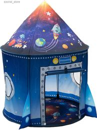 Toy Tents Rocket Ship Kids Tent Pop Up Play Toy Tent for Children Large Space Indoor Pretend Playhouse Outdoor Play Tent for Boys Girl L240313