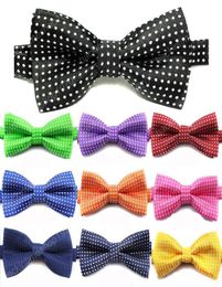 Children Kids Wedding Party Bow Tie Girls Boys Formal Tuxedo Polka Dots Bow tie 17 Colours Necktie Christmas Baby gift7692860