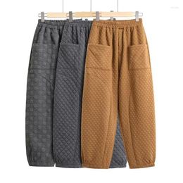 Women's Pants Solid Harem For Women Vintage Trousers Korean Style Casual Winter Quilted Thicken Loose Lantern Trend Clothing