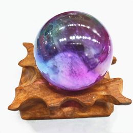 30 mm Titanium Quartz Crystal ball angel aura gemstone Magic sphere reiki healing Home Decorative Balls Gift232w