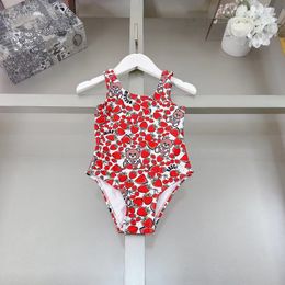 girls swimwear Beach Bikinis Summer girl one piece Swimsuit bear letter baby clothes logo Print Pure cotton kid Swim Wear Children Swimwears 1-15 ages 4 styles