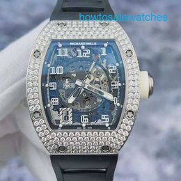 Male Watch RM Watch Ladies Watch RM010 Automatic Mechanical Watch Rm010 Ag Wg Original Shell Outer Ring Rear Diamond Side Full Diamond 18k