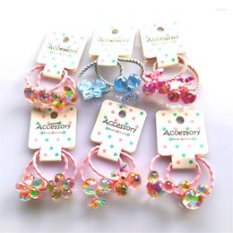 Hair Accessories 2PCS Lovely Shimmering Flowers Cartoon Princess Headwear Kids Elastic Bands Children Ropes Girls Baby Headdress