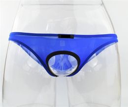 Underwear Men Briefs Open Front Underpants Penis Hole Pouch Ice Silk Panties For Men Slip Bulge Male Sexy Underwear6596296