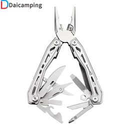 Camping Hunting Knives Daicamping DL3 Portable Clip Multitool Mini Swiss Army Blade Tool Clamps Outdoor Multiple Pliers Multifunction Folding Knife 240315