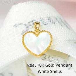 Pendant Necklaces MUZHI Real 18K Gold Heart Pendant Necklace Genuine AU750 Natural Red Agate Pendant Simple Fashion Fine Jewellery Gift for Women L24313