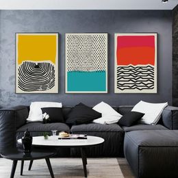 Modern Multicoloured Abstract Geometric Wall Art Canvas Painting Picture Posters and Prints Gallery Kids Kitchen Home Decor162I