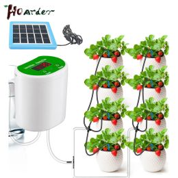 Kits Pump Intelligent Drip Irrigation Water Pump Timer System Garden Automatic Watering Device Solar Energy ChargingPotted Plant