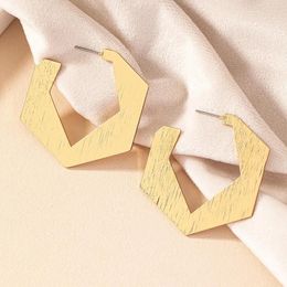 Hoop Earrings Geometrically Brushed Irregular Metal Stud For Women Holiday Party Gift Fashion Jewellery Ear Accessories AE143