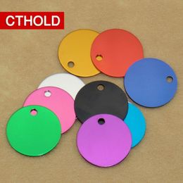 100Pcs Round Anti-Lost Tag Aluminium Blank ID Tags Pendant Necklace Number Plate Name Pet Engraved Dog Accessories Q1122244c