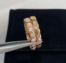 2024 Luxury quality charn v gold material thin band ring with diamond in two Colours plated have stamp box PS3132B