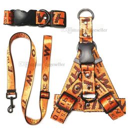 No Pull Dog Harness Designer Dog Collars Leashes Set Letter Pattern Cats Harnesses Leash Safety Belt for Small Medium Large Dogs C230N