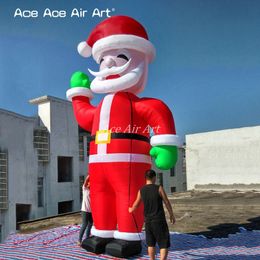 wholesale wholesale 8mH (26ft) With blower Customized Inflatable Santa Claus Led Lighting Standing Cartoon Christmas Decoration