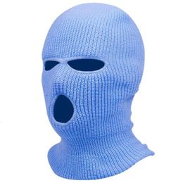 Winter Yuanbao Needle Three Knitted Candy Colour Wool Digging Hole Baotou Outdoor Cycling Windproof Mask Hat 243961