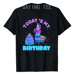 Men's T Shirts Todays My Birthday Llama Boy Family Party Decorations T-Shirt Boys Fashion Graphic Tee Short Sleeve Tops Sons Nephew B-day