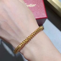 screw bracelet bangle cartlier bracelet V Gold Bullet Head Bracelet Rose Gold Colorless Couple Rivet Bracelet Fashion Network Red Bracelet Children