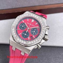 Highend Hot AP Wrist Watch Royal Oak Offshore Series 26231ST Precision Steel Pink Dial With Original Diamond Inlay Womens Fashion Leisure Business Sports Machinery