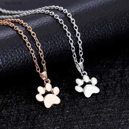 Pendant Necklaces Heart Necklaces Pendants Jewellery for Women long chain Sweater necklace Fashion Cute Pets Dogs Footprints Paw Pendant NecklaceL242313