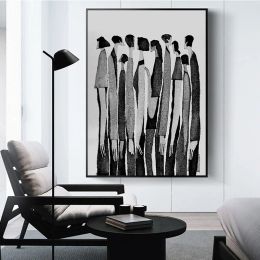 Calligraphy Modern Black White Abstract Characters Fashion Canvas Paintings Posters and Prints Wall Art Pictures for Living Room Home Decor