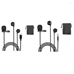 Microphones Portable 1.5M Lavalier Mini Microphone Condenser Clip-On Lapel Mic Wired USB 3.5Mm Type-C Microfon