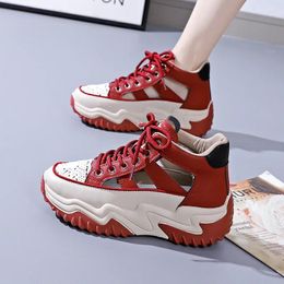 Dress Shoes Fashion Spring White Women's All-match Casual Leisure Pump Sports Sandals Summer Flat Hollow Out Mesh Sneakers