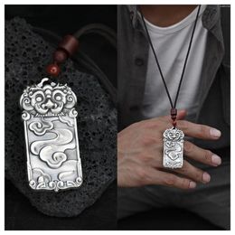 Pendants Retro Mythical Beast Animal Pixiu Pendant Necklace For Men Jewellery Ethnic Lucky Clouds Male Anniversary Gift