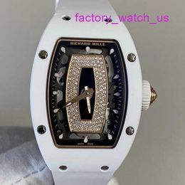 Exciting Watch RM Watch Hot Watch RM07-01 Womens Ceramic Rose Gold Machine 31*45mm Womens RM0701 White Ceramic Black