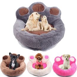 Winter Warm Fleece Dog Bed Round Small Medium Large Dog Beds Extra Large Pet Plush Mats Soft Bear Shaped Cat House Supplies289h
