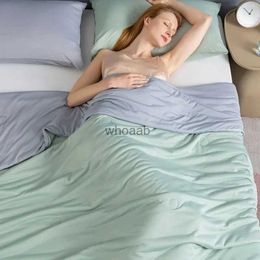 Comforters sets New Cold Fibre Cooling Quilt Summer Cool and Heat-absorbing Heat Air Conditioner Comforter Soft Cool But Not Icy Queen Blanket YQ240313