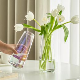 Vases Vase Decoration Living Room Flower Arrangement Transparent Glass Flowers Lilies Rose Tulips Special Water Raised HighGrade Sens