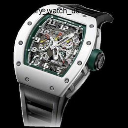 Tourbillon Watch Machinery Watch RM Watch Mens Series Rm030 White Ceramic/titanium Metal Fashion Sports Automatic Mechanical Mens Watch Le Mans Limited Watches